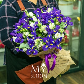 Букет из ирисов и эустом в Люберцах