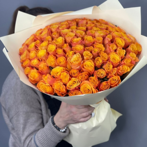 Букет из 101 огненной розы (40 см) в Люберцах