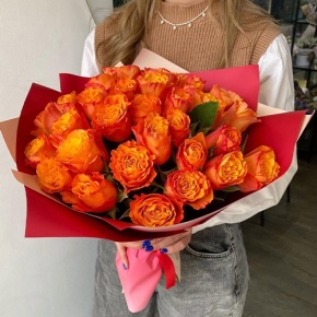 Букет из 35 огненных роз Кения (40 см) в Люберцах