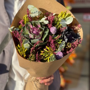 Букет из капса и брассики в Люберцах