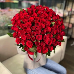 Букет "Классический" из 101 красной розы Кения (60 см) в Люберцах