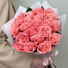 Букет из 21 коралловой розы (60 см) в Люберцах