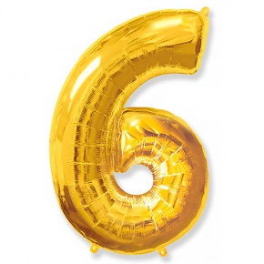 Шар гелиевый цифра 6 (40х102 см) в Люберцах