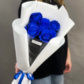 Букет из 5 синих роз Эквадор в Люберцах