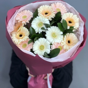 Букет из 13 белых гербер микс в Люберцах