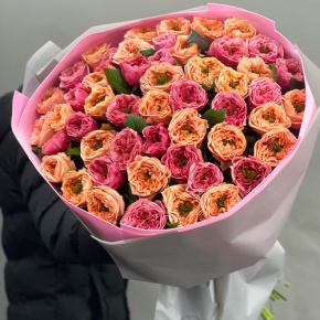 Букет "Лав ю" из 51 пионовидной розы Риджентс парк (60 см) в Люберцах