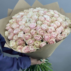 Букет из 101 розы Пинк Мондиаль Эквадор (60 см) в Люберцах