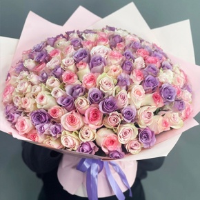 Букет из 101 розы нежный микс (40 см) в Люберцах