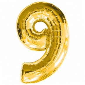 Шар гелиевый цифра 9 (40х102 см) в Люберцах