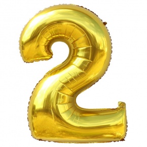 Шар гелиевый цифра 2 (40х102 см) в Люберцах