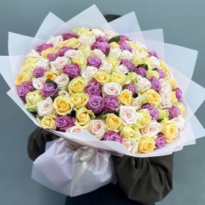 Букет "Желаю тебе" из 101 розы микс (50 см) в Люберцах