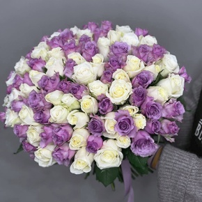 Букет "Фиолетовый микс" из 101 розы (40 см) в Люберцах
