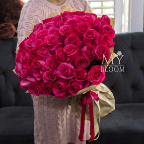 Букет 51 роза Эквадор Пинк Флоид (60 см) в Люберцах