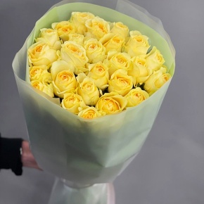 Букет из 25 пионовидных роз Баттеркап (60 см) в Люберцах