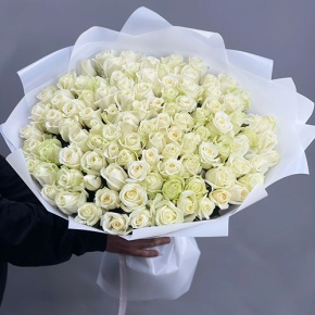 Букет "Лебединая верность" из 101 белой розы (60 см) в Люберцах