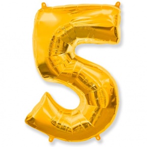 Шар гелиевый цифра 5 (40х102 см) в Люберцах