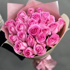 Букет из 25 розовых роз кения (40 см) в Люберцах