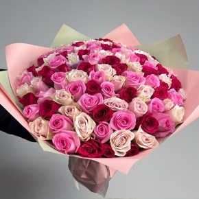 Букет "Ода любви" из 101 розы микс (40 см) в Люберцах