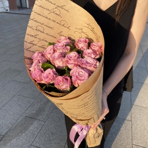 Букет из 15 роз Меритим в крафте (60 см) в Люберцах