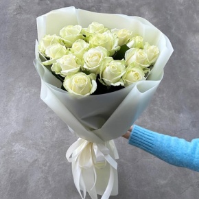 Букет "Умка" из 15 белых роз (50 см) в Люберцах