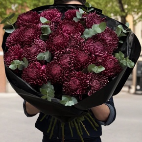 Букет из 21 винной хризантемы Бигоуди в Люберцах