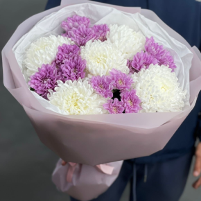 Букет "Вместе с тобой" из нежных хризантем в Люберцах