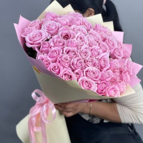 Букет из 51 пастельной розы Аваланж (60 см) в Люберцах