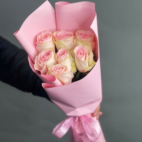 Букет 7 Кенийских розовых роз (40 см) в Люберцах