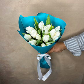 Букет 15 белоснежных тюльпанов в Люберцах