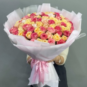 Букет из 101 розы  микс (70 см) в Люберцах