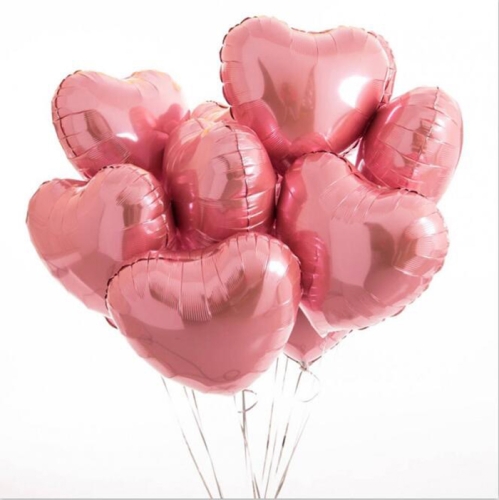 Сердце розовое фольгированный шар с гелием (45 см) в Люберцах